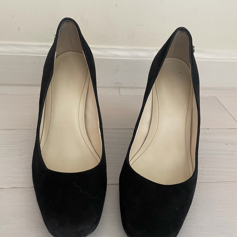 Calvin Klein Collection Black Suede Heels